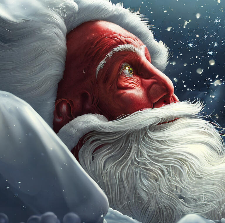 Santa, for his part, flew on through the night, his heart heavy with grief and guilt.